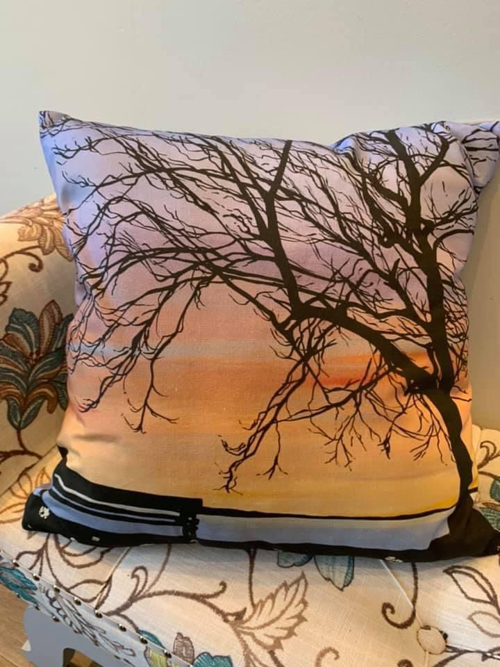 The perfect seat, Lough Melvin Cushion by Michelle Duffy Camlake Canvas