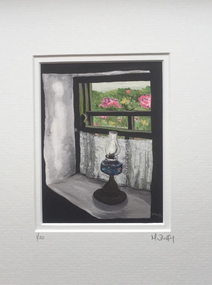 The Cottage Window - Tilly Lamp - Limited Edition Print by Michelle Duffy Camlake Canvas