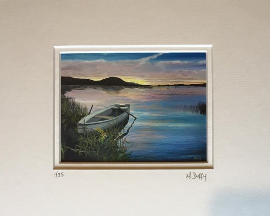 Sunset Boat on the Shore - Limited Edition Print from Michelle Duffy Camlake Canvas