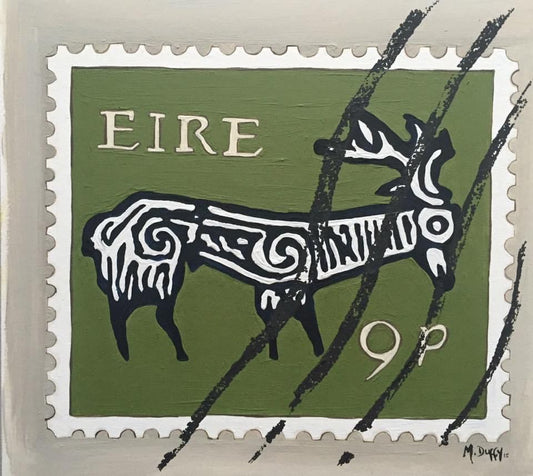 Eire 9p Old Stamp Print (green)
