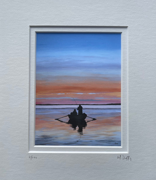 Perfect Tranquility Fishing - Limited Edition Art Print by Michelle Duffy Camlake Canvas
