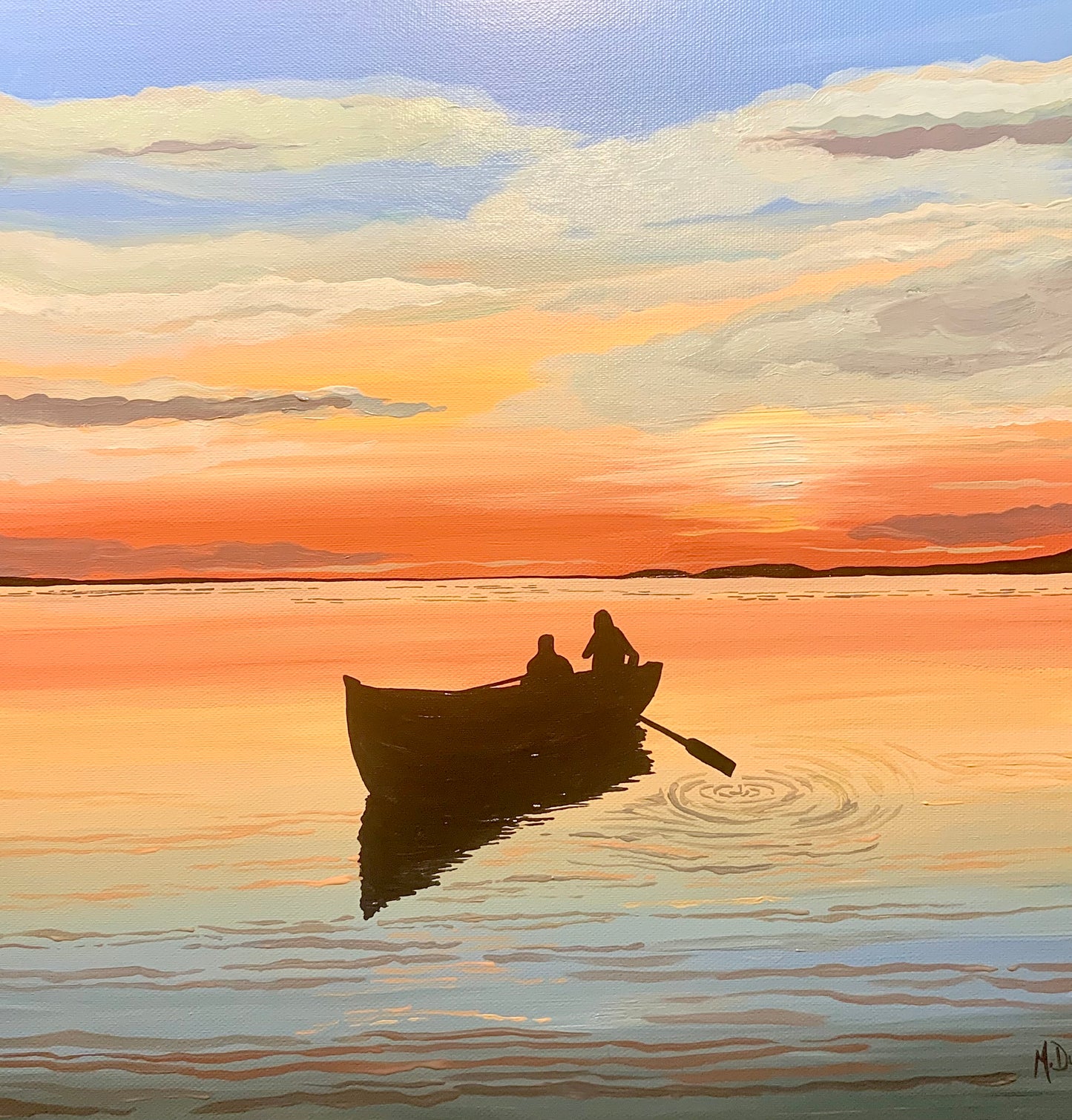 Original Painting - Fishing on Lough Melvin